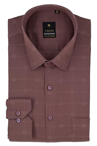 Image of 7-DAYS Premium Men's Formal Shirts - Cotton, Self-Design, Full Sleeve, Regular Fit, with Pocket, Stylish Office Shirts for Men