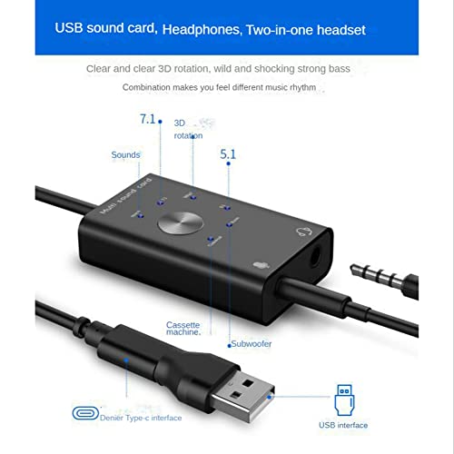 Carte son externe USB 2.0 Type C pour ordinateur et casque - 5