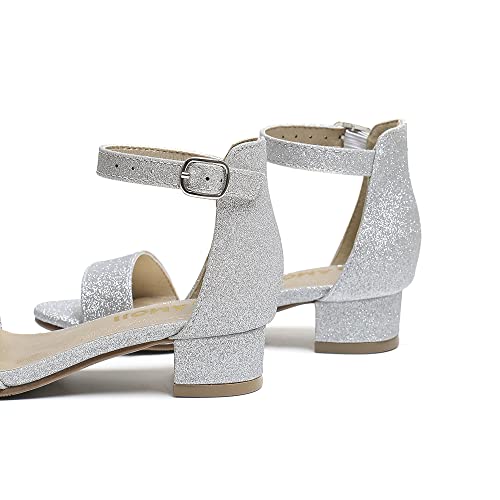 Image of Amoji Girls High Heels Kid Ankle Strap Dress Shoes Wedding Party for Little Kid Big Kid 412