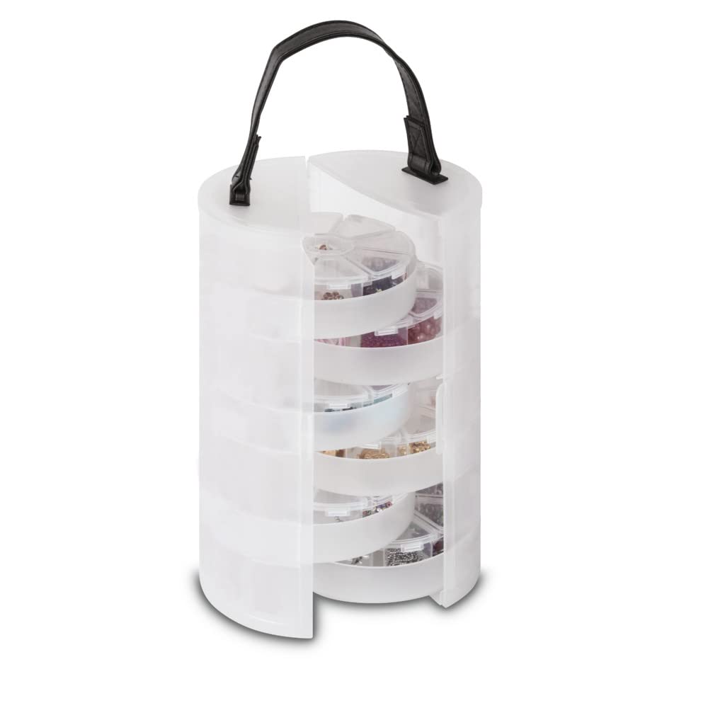 Rayher 39499000 Sorting box round with carry handle, 13c