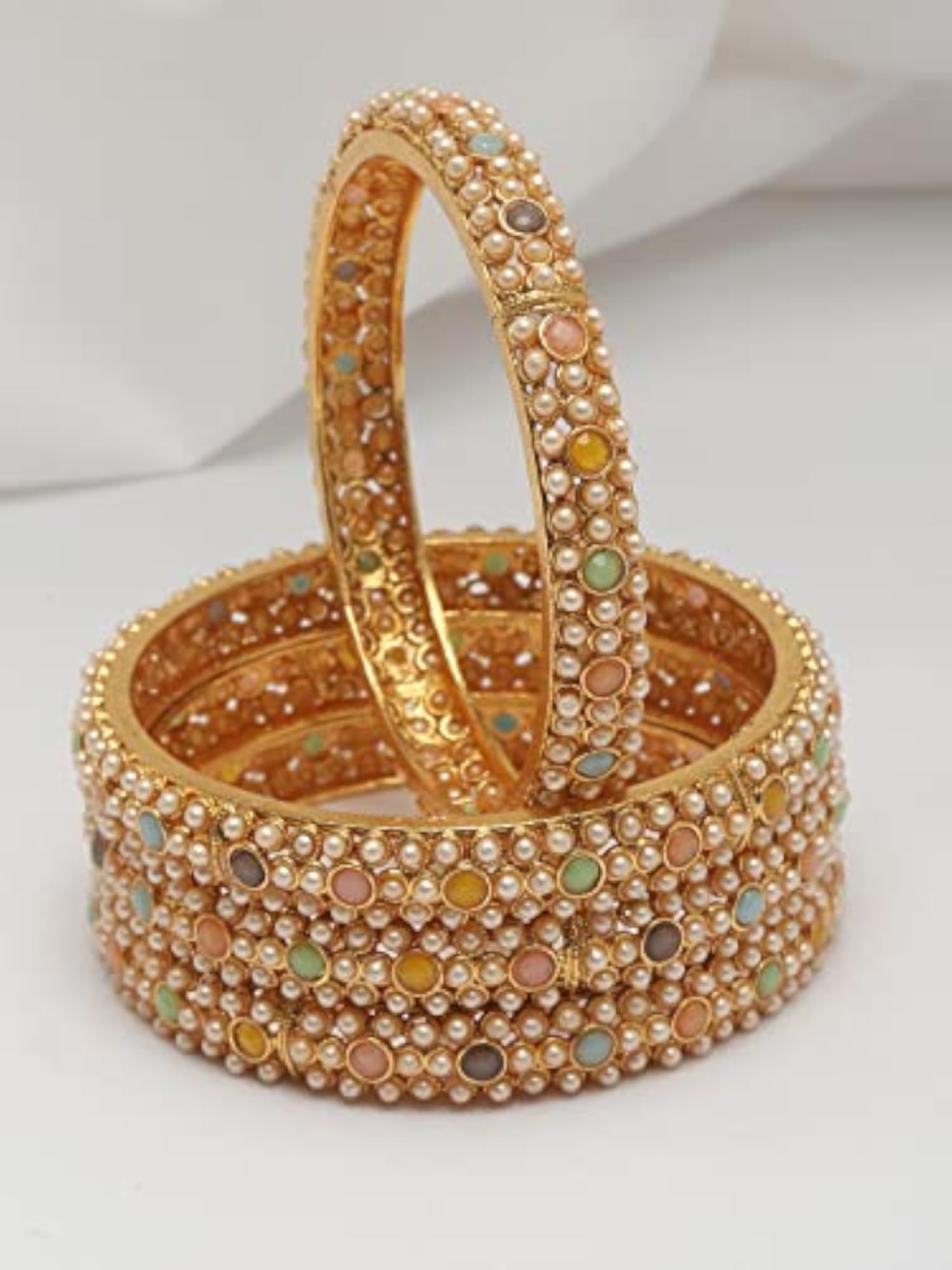 Plated Traditional Bangle Set of 4 (13807b_2.4)