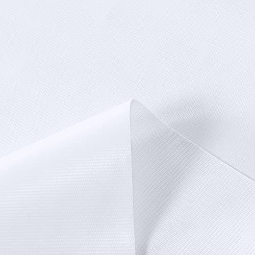Image of sancua 100% Waterproof Rectangle PVC Tablecloth - 52 x 70 Inch - Oil Proof Spill Proof Vinyl Table Cloth, Wipe Clean Table Cover for Dining Tables, Buffet Parties and Camping, White