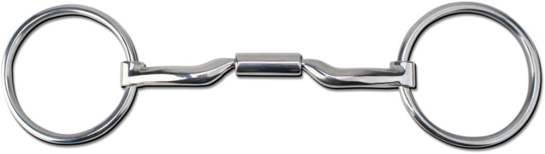 Myler Wide Loose Ring Low Port Comfort Snaffle Bit, Stainless Steel Horse Training Mouthpiece MB04 | Level 2, 5"