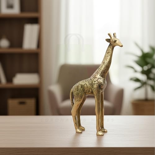 Image of Brass Giraffe Statue | Vastu Shastra & Feng Shui Remedies | Home Decor | Showpiece | Decorative | Giraffe Showpieces for Home Decor