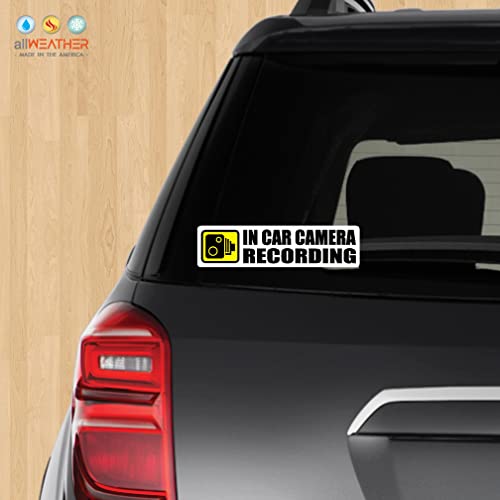 (Pack Of 2 Pcs) In Car Camera Recording Sticker Dash Cam On Board Video Label Bumper Baby Safe Decal [White] #TOP5