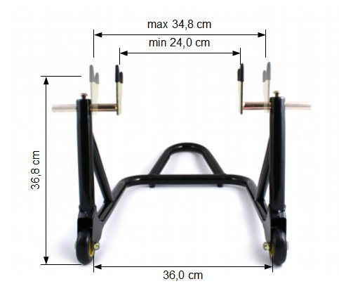ConStands - Motorrad Montageständer für Schwarz Motorradständer Hinterrad Hinten Standard Racing Basis
