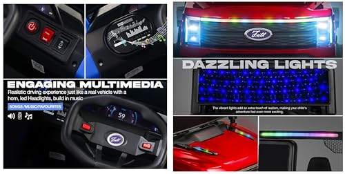 Image of Driving EV Cars for 1, 2, 3, 4, 5, 6 Years | Remote + Steering + Mobile App Control | Kids Jeeps (Entery Level Jeeps [2-6 Years] F-Raptor, Red)