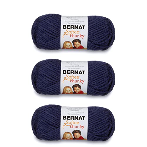 Image of Bernat Softee Chunky Faded Denim Yarn - 3 Pack of 100g /3.5oz - Acrylic - 6 Super Bulky - 108 Yards - Knitting /Crochet