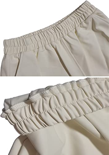 Women's Casual Midi Skirt A-line High Waist Skirt PU Leather Flared Skatter Skirt2