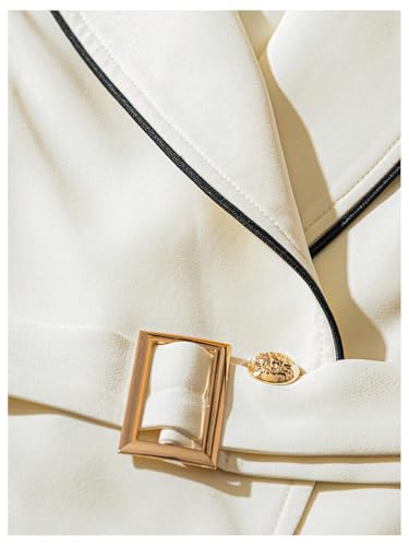 SOLY HUX Women's Single Breasted Buckle Belted Blazer Vest Sleeveless Business Suit Jackets4