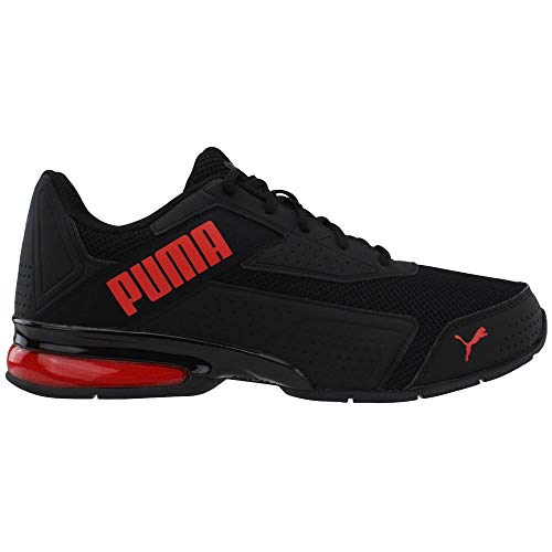 PUMA Puma Unisex-Adult Men's Leadcat Sneaker Black-High Risk Red, 11.5