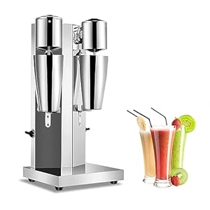 Milkshake Maker Double Head Milk Shake Machines Commercial Milk Shake Maker Stainless Steel Milkshake Blender Electric Milkshake Maker Machine Two-Speed 110V 180W