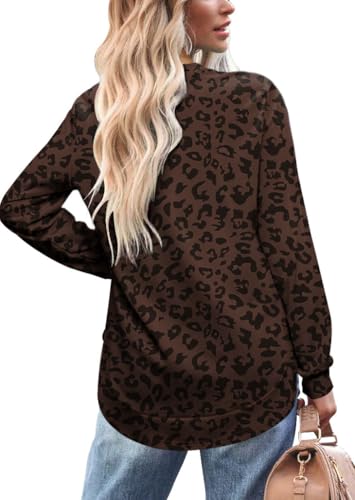 Image of OFEEFAN Womens Sweatshirt Crewneck Long Sleeve Shirts High Low Tops Curved Hem