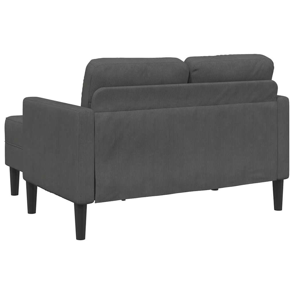 vidaXL 2-Sitzer-Sofa mit Chaiselongue L-förmig Dunkelgrau 125 cm Leinen