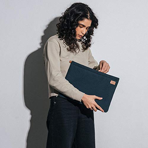 Image of DailyObjects Solid Skipper Sleeve | Stylish Durable Poly Cotton Canvas Material for Laptops & iPads | Zip Closure & Soft Cotton Inner Lining with Printed Slip Pockets