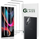 [3+2 Pack] Galaxy Note 10 Screen Protector and Camera Lens Protector, HD Clear, 9H Hardness, Fingerprint Support, High Touch Sensitivity, Bubble Free Tempered Glass For Samsung Galaxy Note 10 6.3 Inch