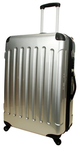 Preisvergleich Produktbild 3-teiliges Polycarbonat-Trolley-Koffer-Set in silber