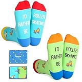 HAPPYPOP Funny Roller Skate Socks - Roller Skating Socks Skater Socks, Roller Skate Gifts Roller Skating Gifts Skater Gifts For Women Men