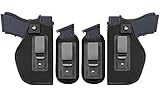 TACwolf 4PC Universal Right and Left IWB Holster Magazine Pouch for Concealed Carry Inside Fits Firearms Glock 19 17 26 27 43 S&W M&P Shield 9/40 1911 Taurus PT111 G2 Sig Sauer Ruger