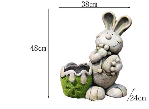 Pot de fleurs lapin en ciment pour eviter le renversement au vent