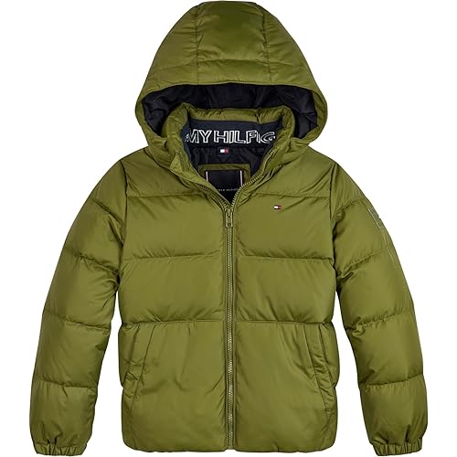 Tommy Hilfiger Chaqueta de plumón para niños, Verde, 4 años