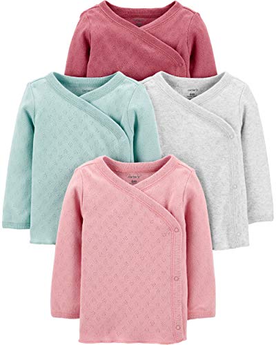Image of Carter's Baby Girls' 4-Pack Side-Snap Tees