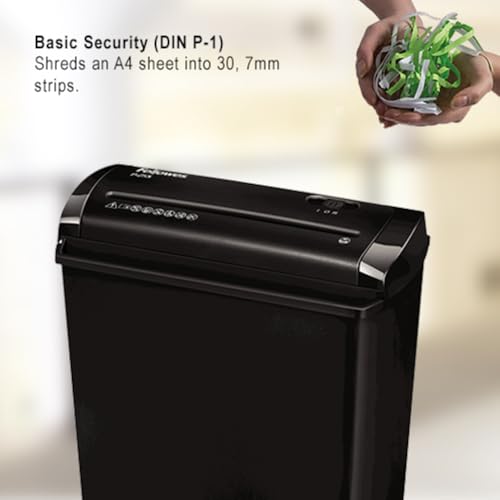 Fellowes Powershred P-25S, 5 arkuszy, cięcie w paski, 7 mm, niszczarka papieru do domu, Powershred P-25S, niszczarka z koszem 11 l, niszczarka dokumentów do standardowej ochrony danych, okazjonalne