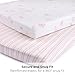 Ely's & Co. Pack and Play Sheets, for Mini/Portable Crib, 2 Pack Fitted Playpen Play Yard Sheet Set Compatible with Graco Pack n Play, for Baby Girls, 100% Cotton, 38”x24”x5” Pink Butterfly + Stripes