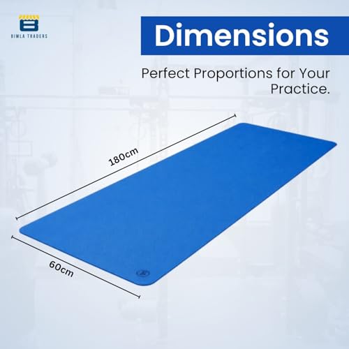 Image of Btag Premium TPE Yoga Mat for Women & Men | Anti-Slip Exercise & Gym Mat for Home Workouts | Lightweight & Durable | 4 mm (Blue)