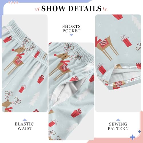 Boys' Pants Christmas Cute Animal Deer Gifts Long Bottoms Jogger Pants Elastic Waist Trousers with Pockets S-XL4