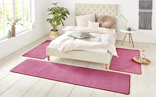 Hanse Home Nasty Teppich Bettumrandung 3-teilig – Bettvorleger Bettläufer Teppichläufer Kurzflor...