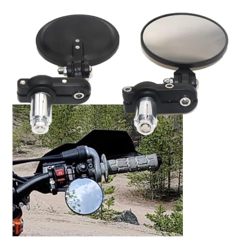 Espejo universal de motocicleta giratorio con mango de aluminio de 22mm 2