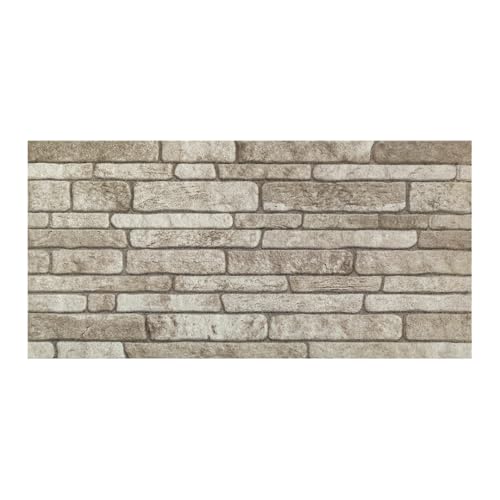 IZODEKOR Paneles imitacion ladrillo-Revestimiento de paredes, paneles de poliestireno para salón, cocina, baño, dormitorio y Teras, paneles decorativos 3d para uso interiores y exterior| Sueño Crema