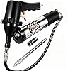 Bravex Professional Pneumatic Automatic Grease Gun, Continuous Cycle Heavy Duty 6000 PSI Air Compressor Grease Gun with Flex Hose 18 Inch