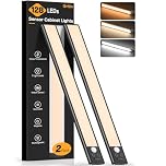 Gritin Under Cabinet Kitchen Lights Rechargeable-3 Color Temps&5 Level Brightness, Super Bright, 4 Modes, Motion Sensor, Long Lasting-Easy Installation Strong Magnetic Under Closet Light-37.5CM/Black