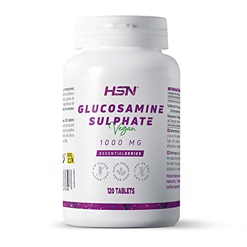 Glucosamina de HSN | 120 Tabletas = 1 Gramo de Sulfato de D glucosamina 2KCl por Dosis Diaria de Fuente Vegana 100% Natural | No GMO, Vegano, Sin Gluten