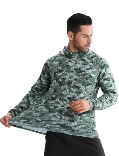 Lakaka UPF 50+ Fishing Hoodie with Mask for Men Women Long Sleeve Lightweight Rash Guard Hunting Hiking Shirt3