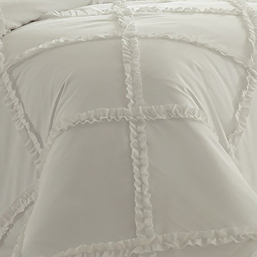 Laura Ashley Home - Queen Comforter Set, Reversible Cotton Bedding With Matching Shams, Stylish Home Decor For All Seasons (Adelina White, Queen) #TOP4