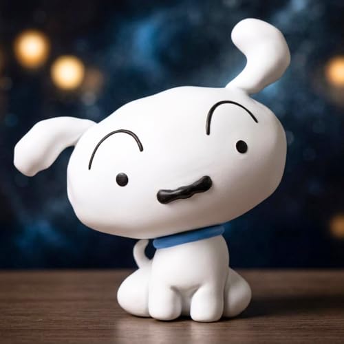 Image of FUNFOB Shinchan Action Figure Height -7cm | Shiro Toy Figure for Boys & Girls PVC Multicolour | Shiro Figure
