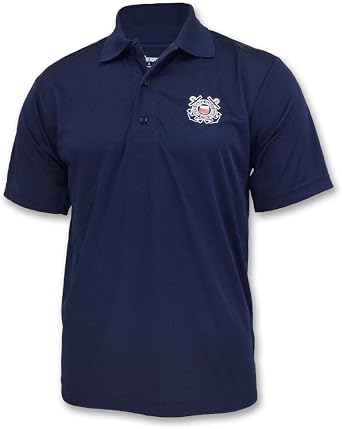 Armed Forces Gear Mens US Coast Guard Performance Polo - Official Licensed US Coast Guard Shirts for Men Navy