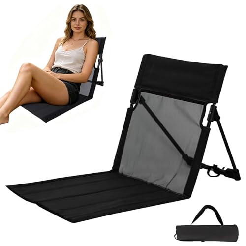 YuLiMirich Esterilla de playa con respaldo, silla de playa plegable, silla de suelo, portátil, silla de playa, silla de camping plegable, silla de camping para picnic, jardín, senderismo, terraza
