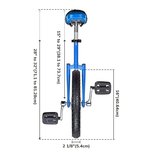 Image of AW 16 /18 /20 /24 Inch Wheel Outdoor Unicycle Adjustable Seat Exercise Bicycle | Fit Adults Kids Outdoor Sports Fitness Exercise, Various colors For Choice