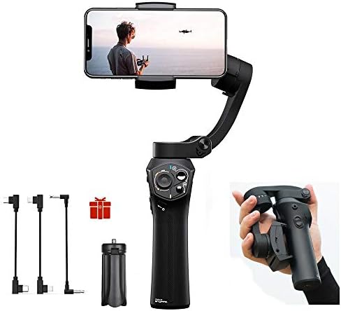 Snoppa Atom Foldable Pocket-Sized 3-Axis Handheld Gimbal Stabilizer Compatible for GoPro Hero 4 5 6 iPhone Smartphone & Wireless Charging & 24 H Running time,310g Payload