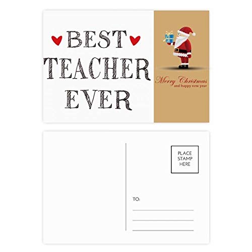 Cartes postales Best Teacher Ever lot de 20 correspondance Père Noël