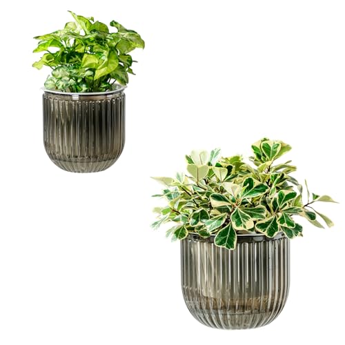 Calvalor Selbstbewässerungstopf Pflanzentopf Blumentopf übertopf, Ø 21/13.5cm 2er-Pack übertöpfe für Zimmerpflanzen Pflanztöpfe, Blumentöpfe Hydrokultur Topf, Blumenkübel Outdoor Pflanztopf