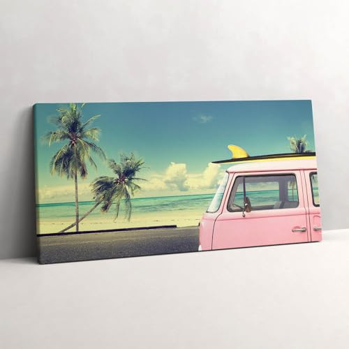 Image sur toile 120x60cm voiture avec planche de surf pour habiller un grand mur