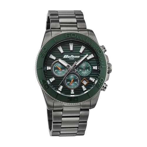 Image of Titan Octane Fashion Accendo Chronograph with Knurled Bezel & Lume Hands Watch for Men - 90239KM02