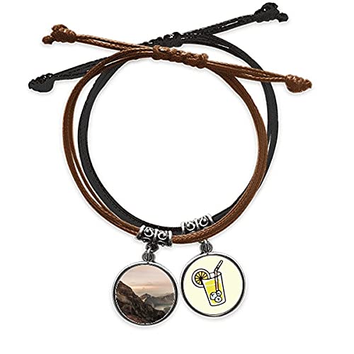 Bracelet main chaîne Mont Brouillard en cuir premium et corde tressée d'une élégance rare