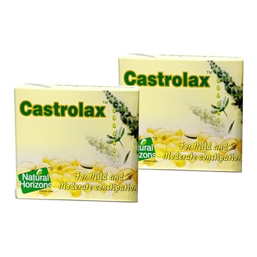 Image of Castrolax Castor Oil Capsules for Constipation Relief - 60 Soft-Gel Capsules | Pack 2, 700mg Per Capsule