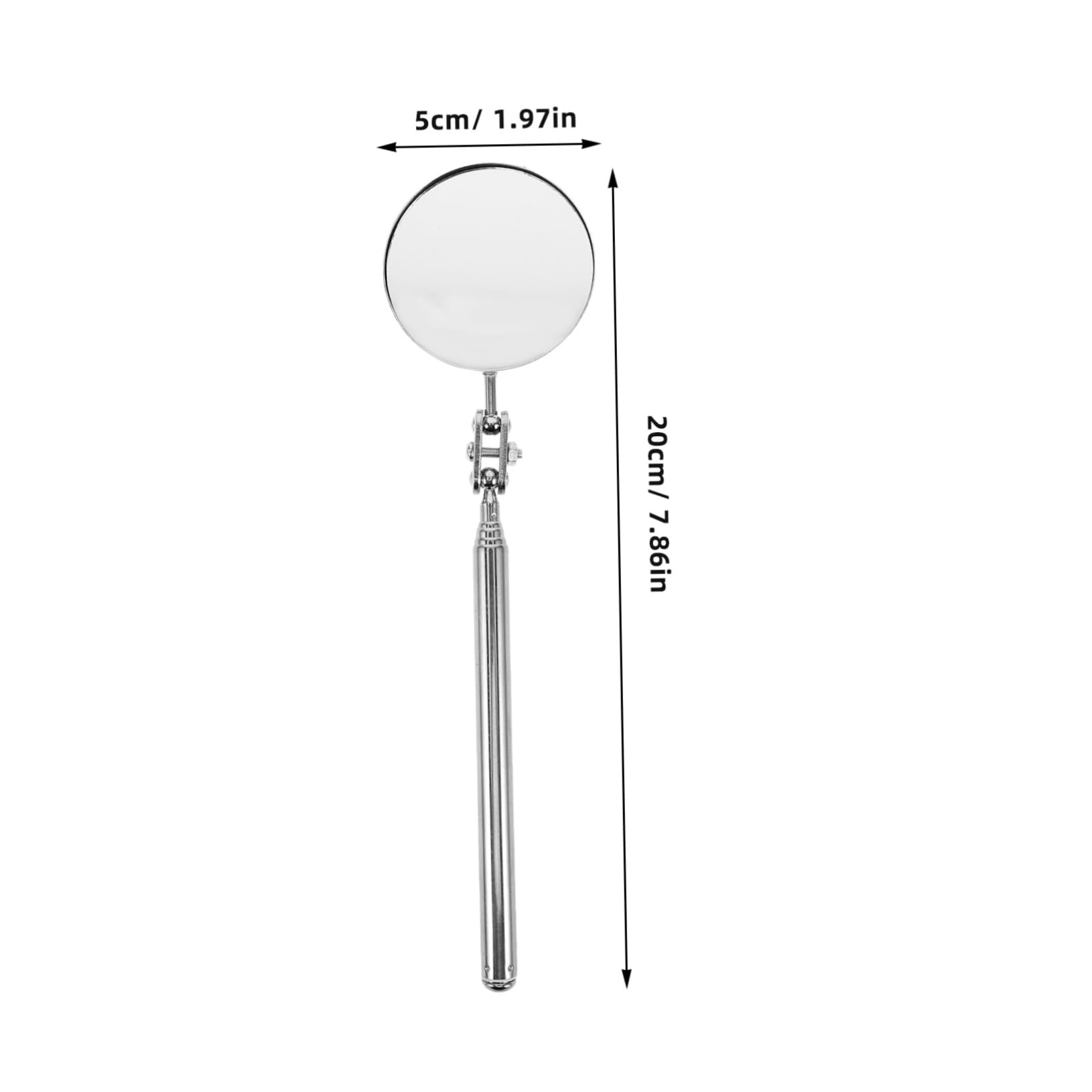 Unomor Vehicle Inspection Mirror Inspection Mirror Machine Mirror Tools Mirror on a Stick Rear View Extended Mirror Welding Mirror Machinist Tools Glass Silver